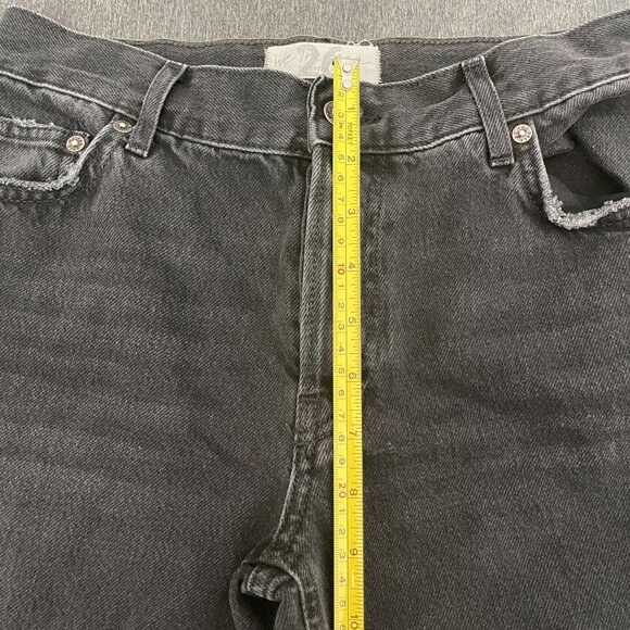 Free People Women's Maggie Mid Rise Straight Black Jeans, Size 26 - Picture 8 of 9